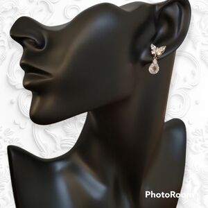 Dainty Butterfly Prism Crystal Bridal Prom Coquette Fairycore Earrings
